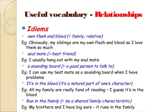 Resultado de imagen de relationships vocabulary