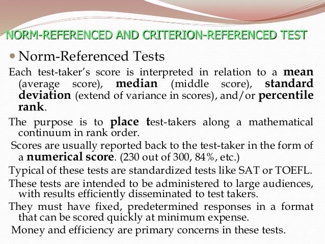 criterion referenced assessment