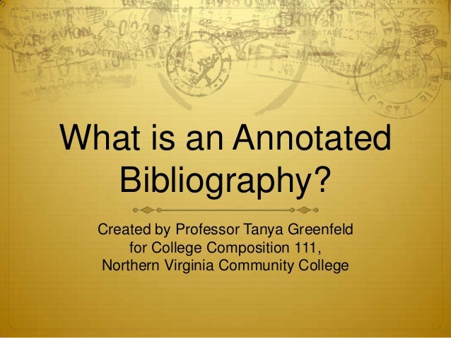Purdue owl: annotated bibliographies