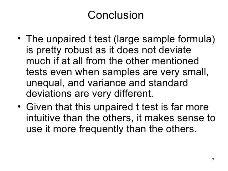 Unpaired t Test Family