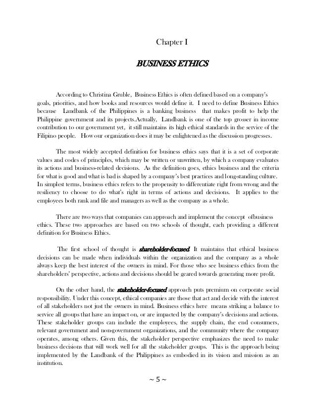 Term paper business ethics