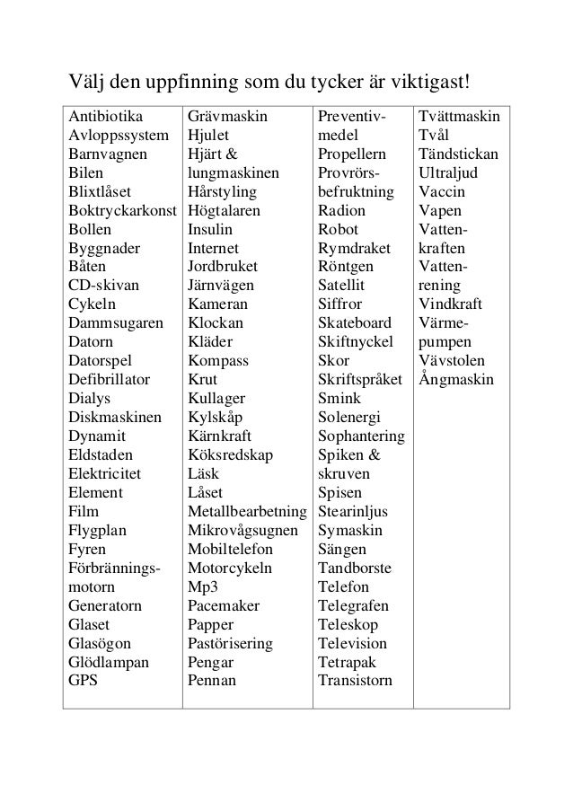 uppfinningar uppfinningar