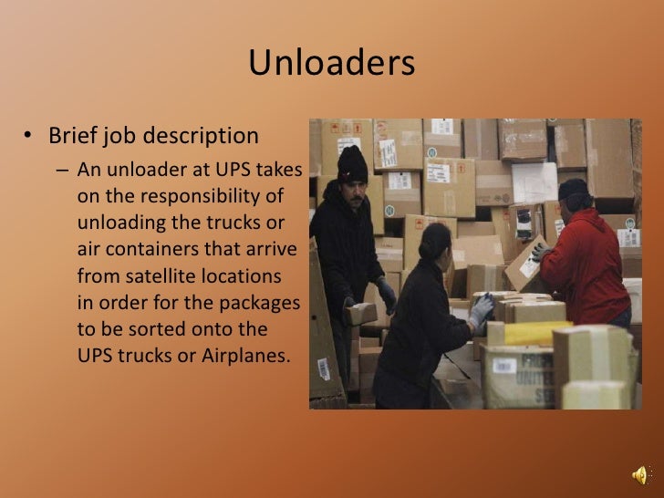 Ups loader unloader job description