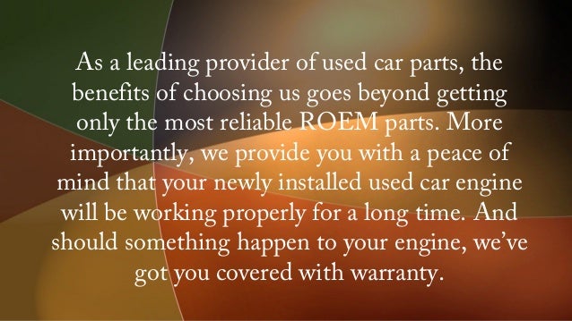 Used Car Parts Tips: Buying and Maintaining Used Car Engine