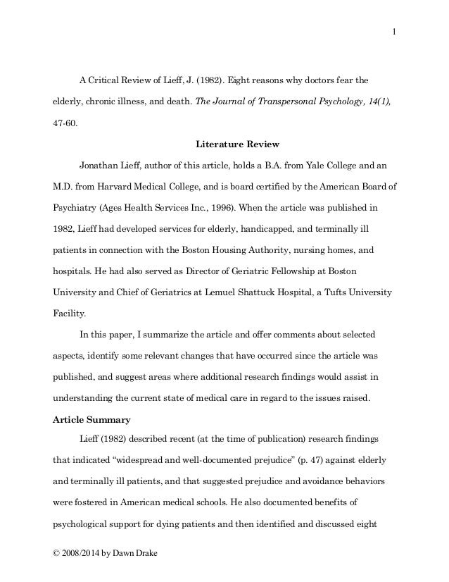 How To Write A Summary Of A Journal Article Example