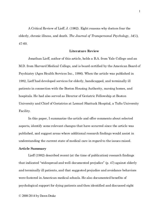 Example of a scientific literature review paper