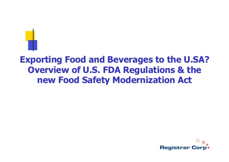 US FDA Regs & Modernization Act 2012
