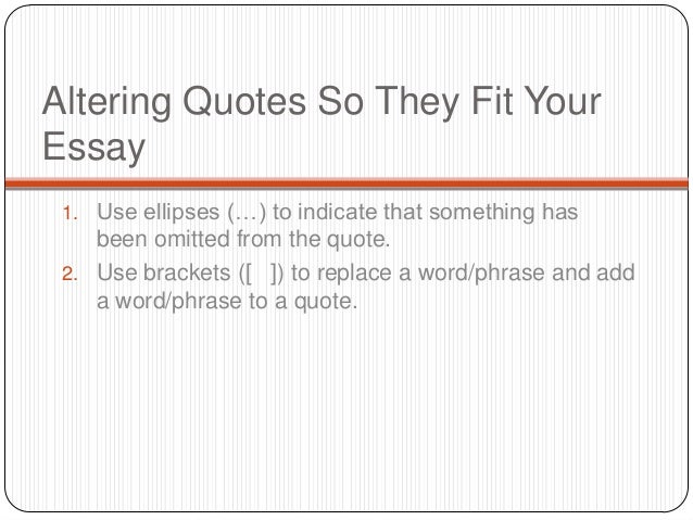 How to use quotes when writing an essay