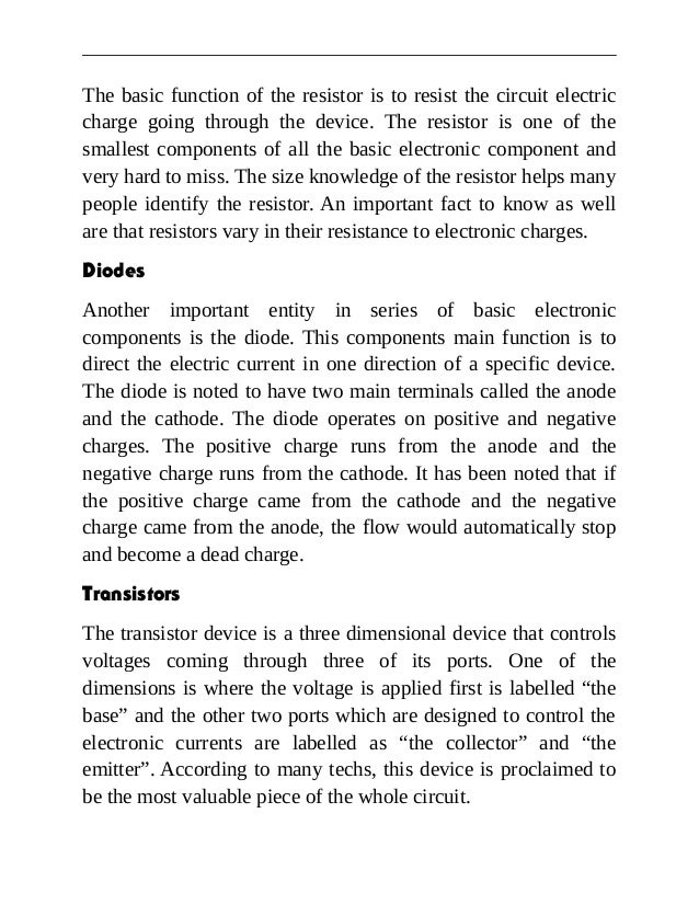 Utsource basic electronic components and their basic functions