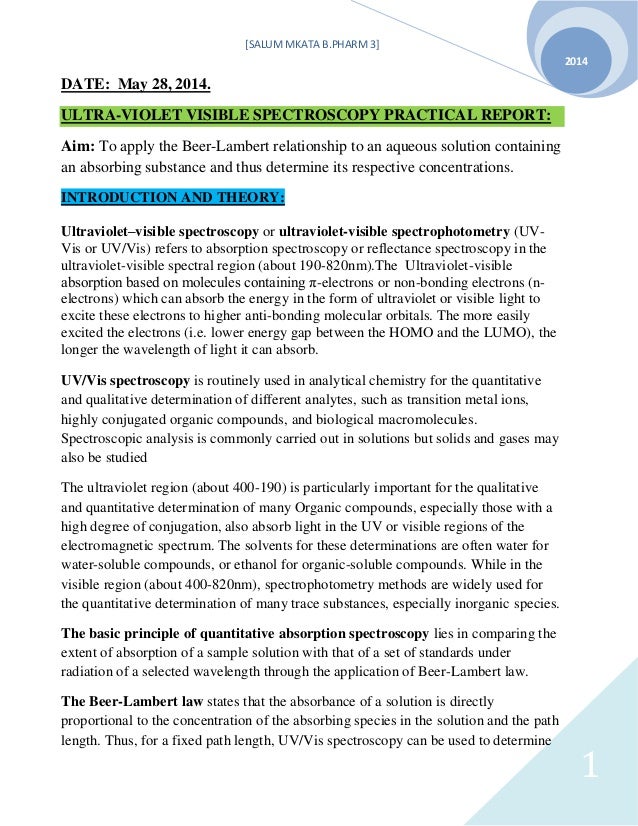 spectrophotometry lab report Atomic absorption spectroscopy lab report raisa 22/02/2016 7:52:55 visible spectrum spectrophotometry absorption spectrometry walt volland, i. spectrophotometry lab report Atomic absorption spectroscopy lab report raisa 22/02/2016 7:52:55 visible spectrum spectrophotometry absorption spectrometry walt volland, i.