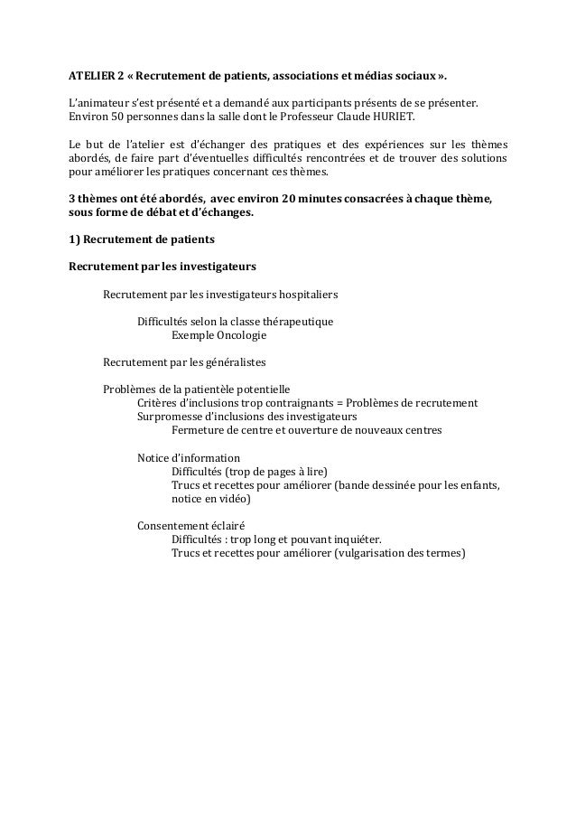 Rencontre recherche clinique
