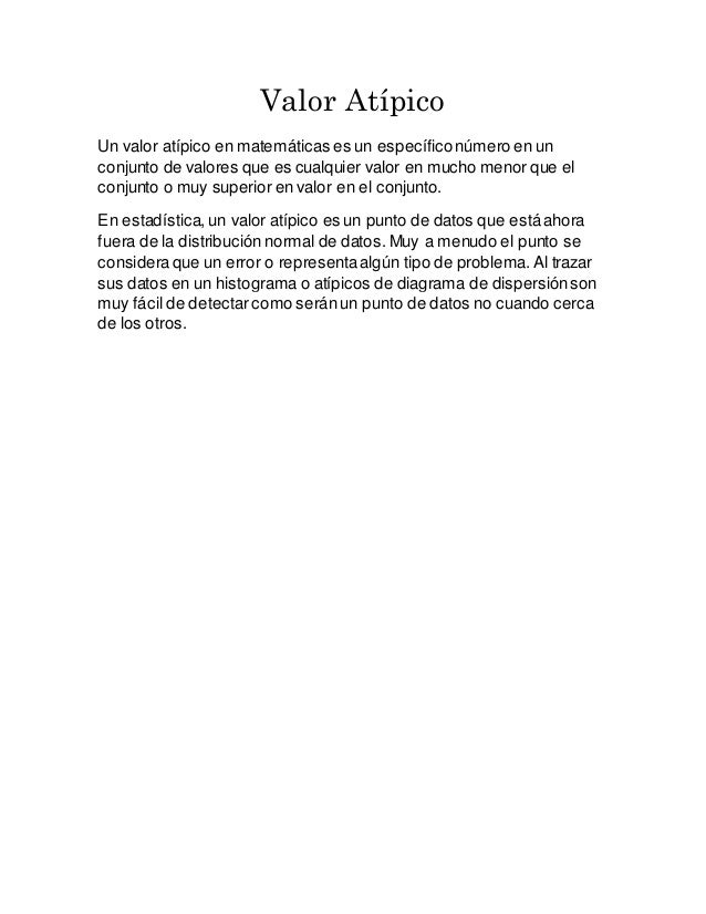Valor atipico Valor atipico