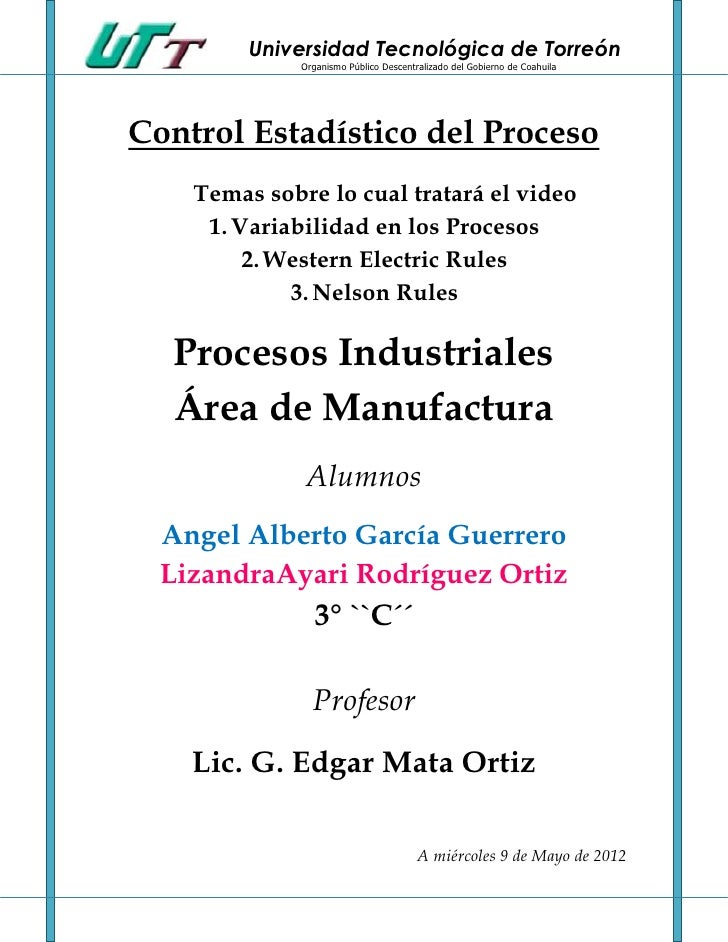 Variabilidad, western electric rules & nelson rules (inglés español)