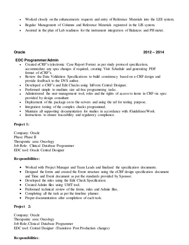 2. Clinical Database Programmer Clinical Database Programmer 2.