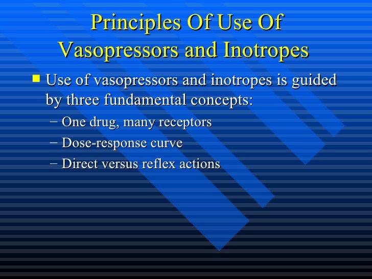 Vasopressors and inotropes