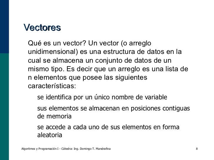 Vectores Matrices I