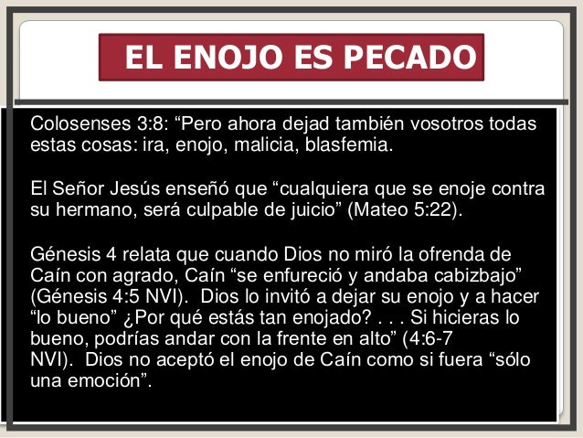 El enojo en la Biblia