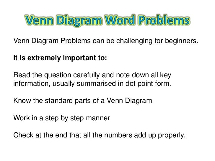 Venn Diagram Word Problems