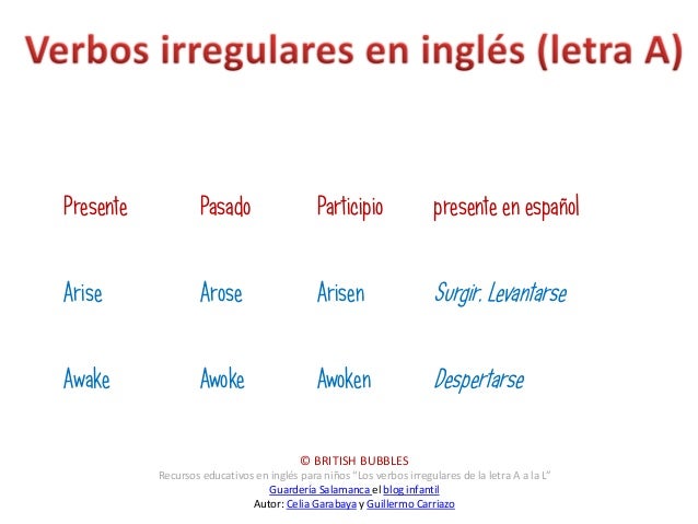 Imagenes de verbos irregulares en inglés para niños - Imagui
