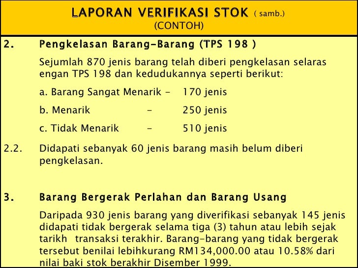 Contoh Laporan Verifikasi Stor Contoh Jen