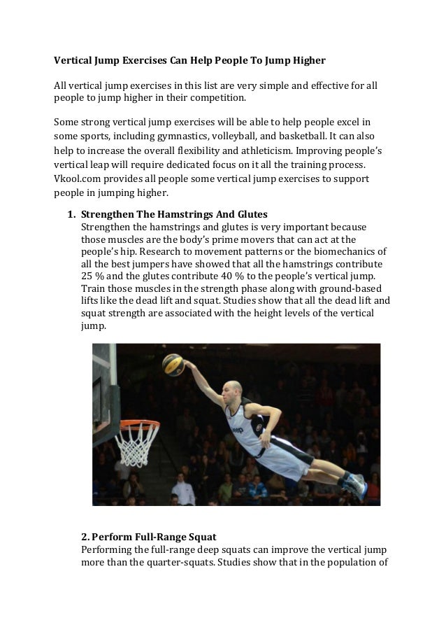 Vertical Jump Exercises Can Help People To Jump Higher 