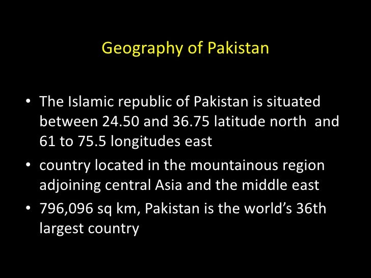 geographical location of pakistan