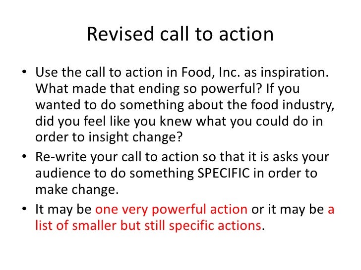 Essay on food inc