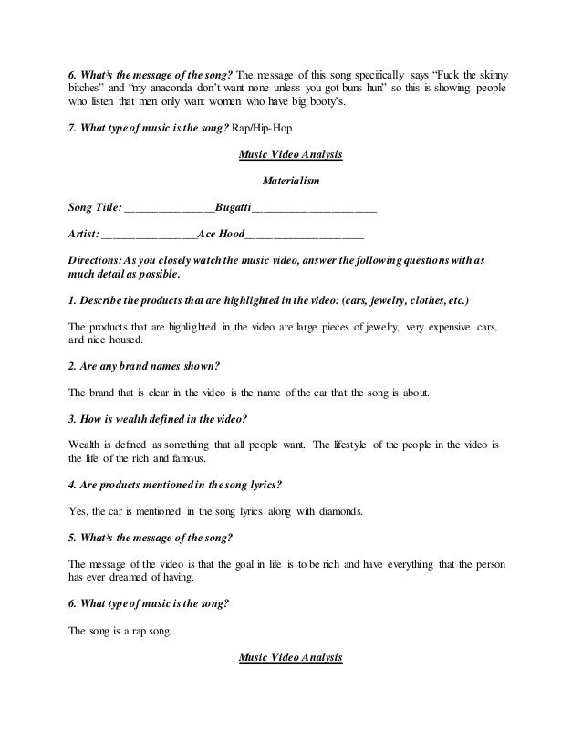 Worksheets Song Analysis Worksheet video worksheet analysis 3