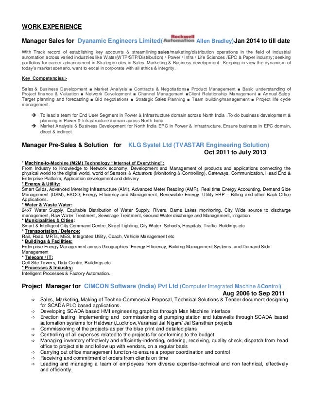 industrial sales manager resume