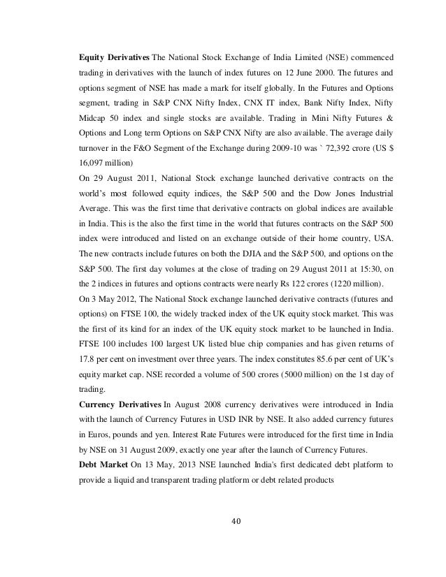 Futures and options trading in india pdf