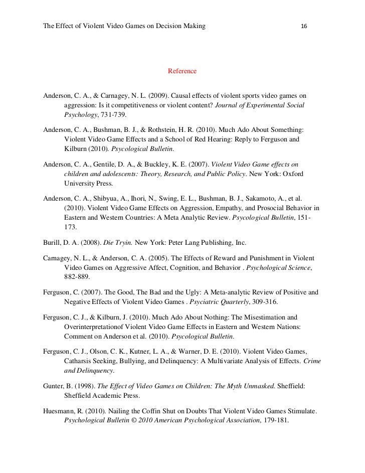 Dissertation on media violence research