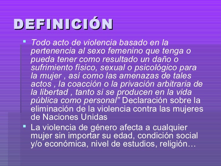 Violencia de genero definición