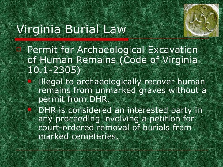 Virginia Burial Law