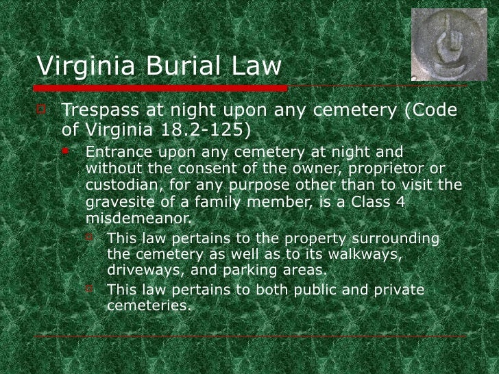 Virginia Burial Law