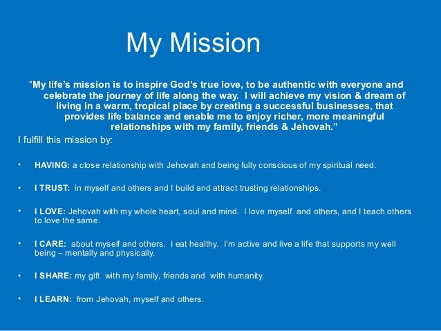 developing a personal mission statement