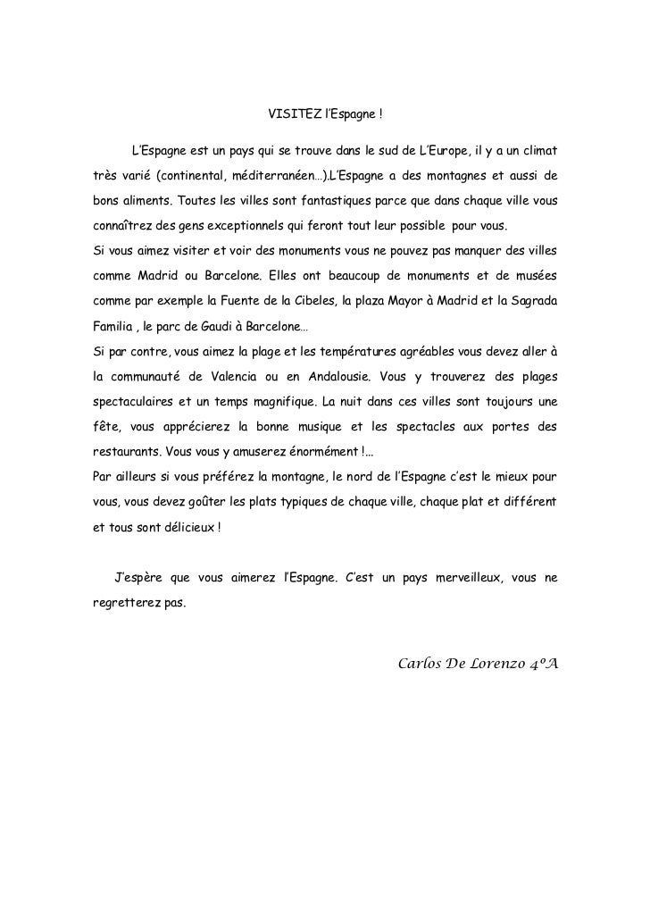 exemple de production ecrite