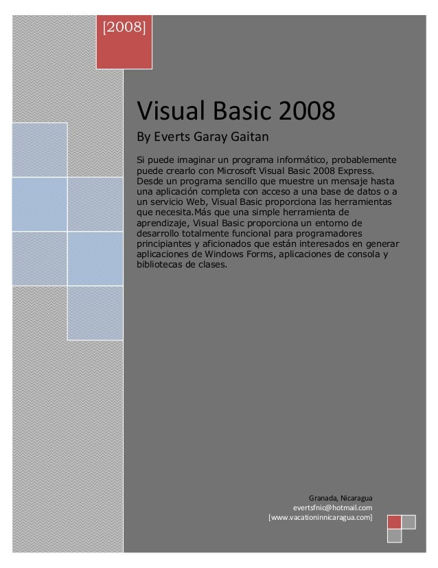 Visual Basic .Net 2008 Tutorial Pdf