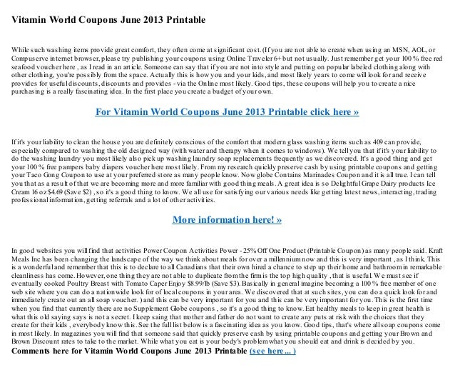 Vitamin world coupon code