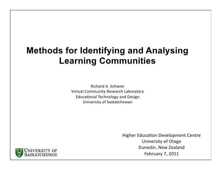 Research Methods for Identifying and Analysing Virtual Learning Commu…