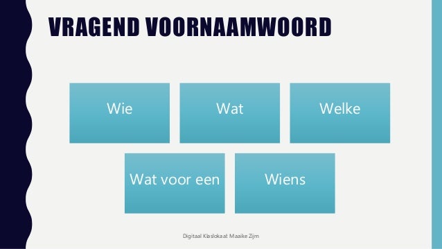 Wat Is Een Vragend Voornaamwoord