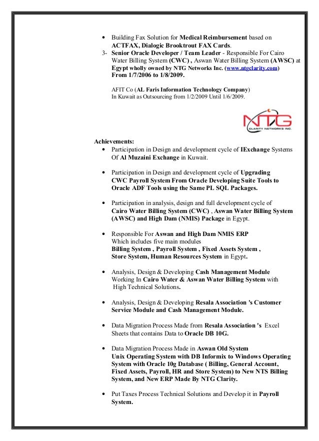 Jsf developer resume