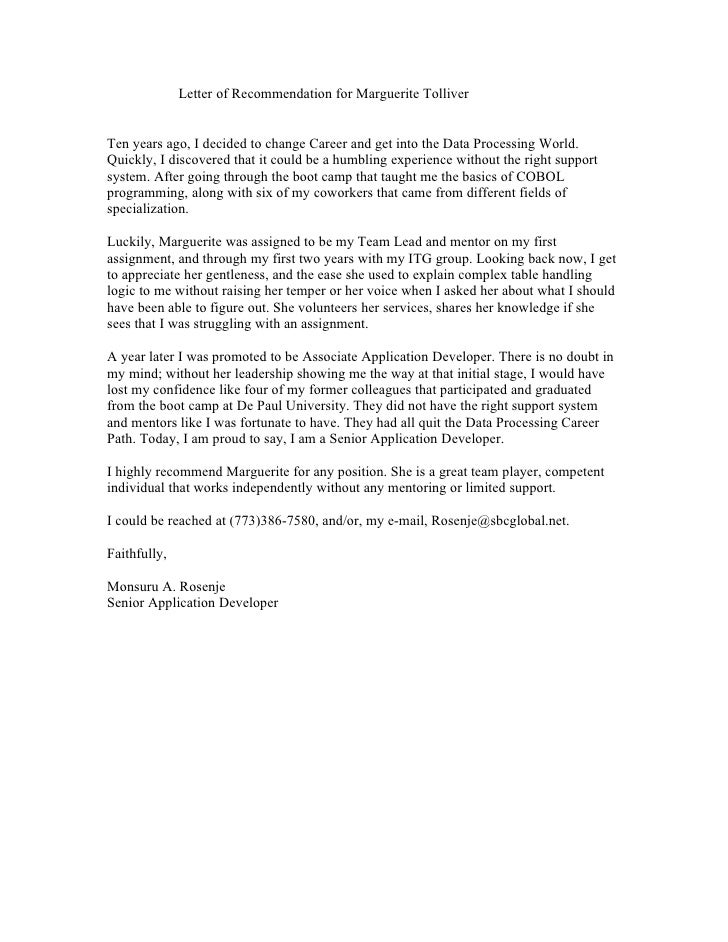 personal letter of recommendation for a coworker for a job