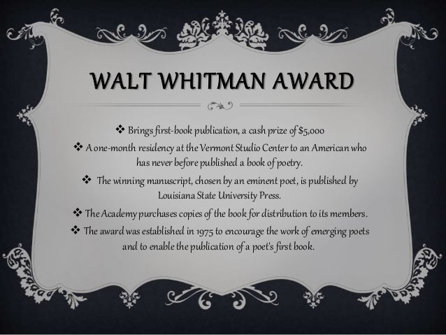 Walt Whitman award Walt Whitman award