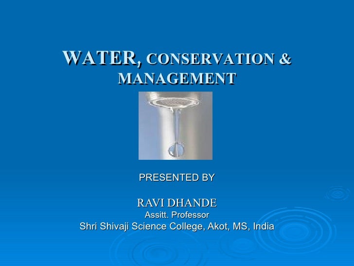 Essay on water management