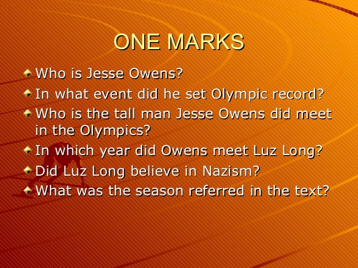 Jesse owens essay