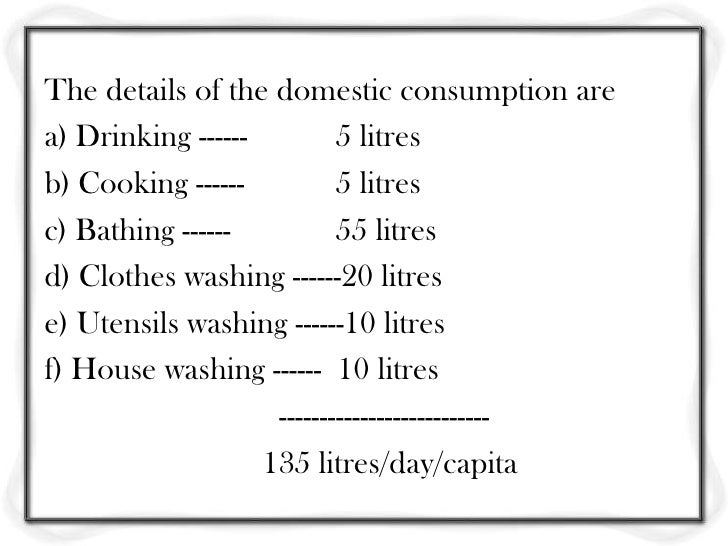 Standard Daily Drinking Water Consumption Per Person Standard Daily Drinking Water Consumption Per Person