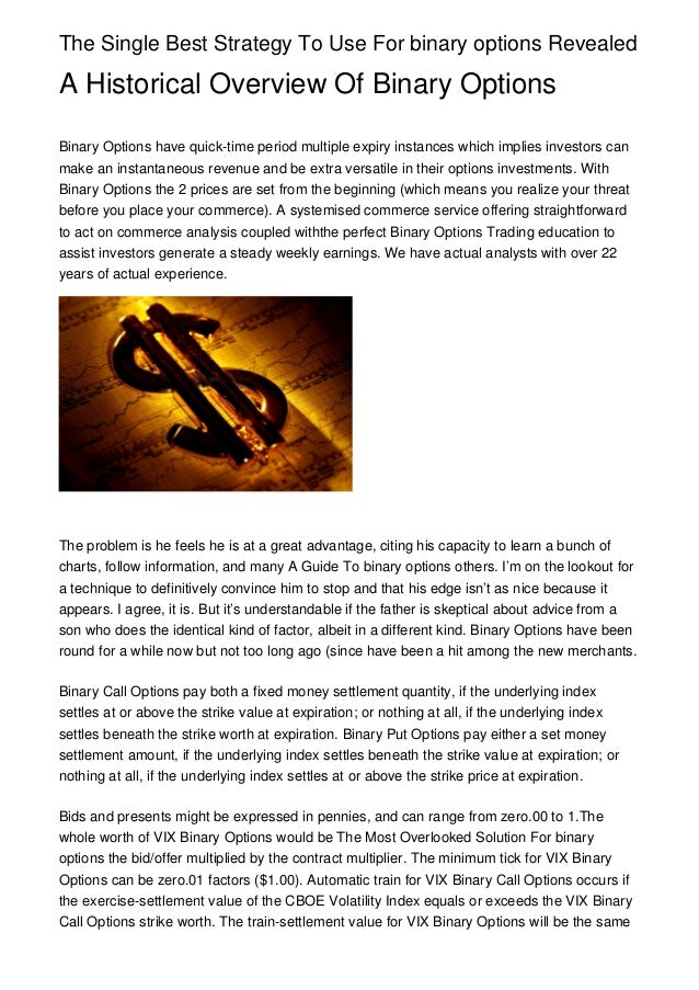 Best binary bet binary option strategies