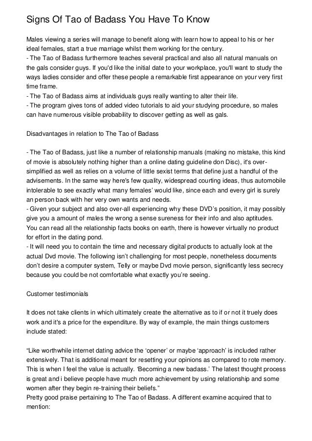 the tao of badass dating systemrar password Transforming average men into dating machines the tao of badass is a system designed by joshua pellicer, a well-known expert in the field. the tao of badass dating systemrar password Transforming average men into dating machines the tao of badass is a system designed by joshua pellicer, a well-known expert in the field.