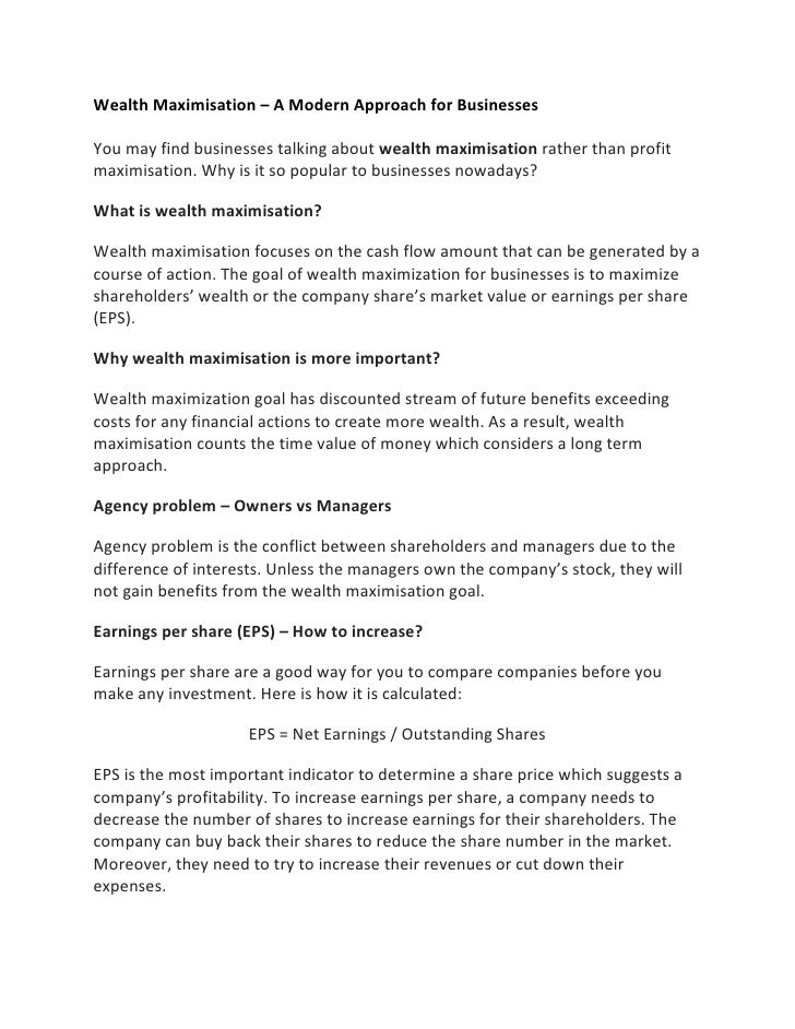 maximizing profits as the main goal essay maximizing profits as the main goal essay