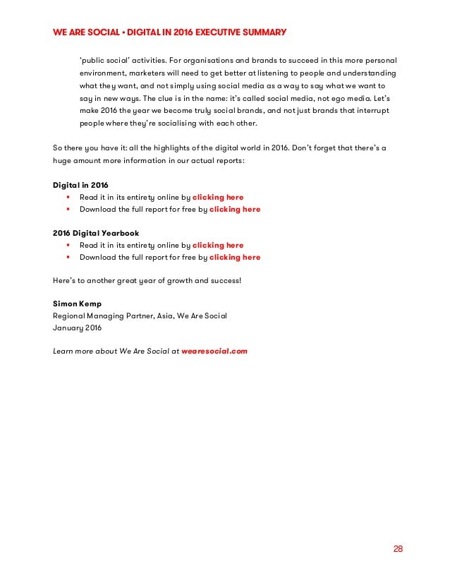 digital in 2016 executive summary apa format for executive summary